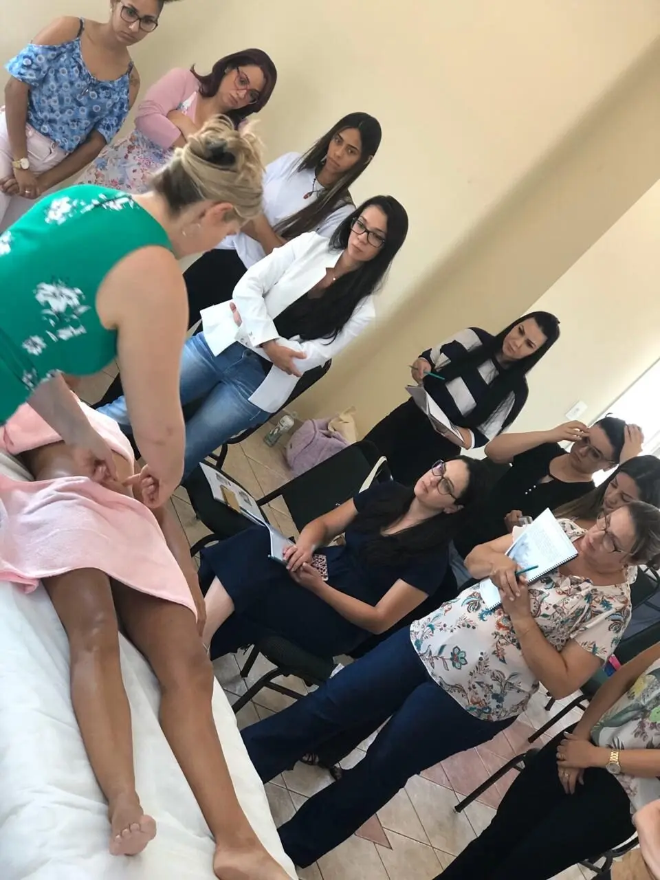 Aula prática de drenagem com a turma